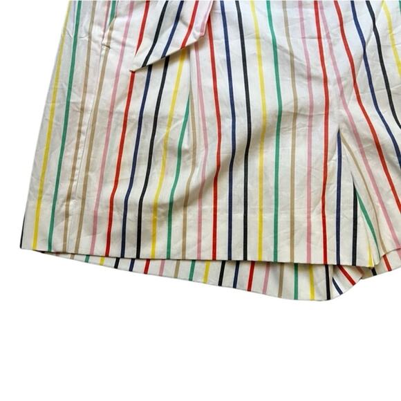 J Crew Striped tie-waist short stretch cotton poplin Size 0 New w/ Tag MSRP $60 - Picture 11 of 14